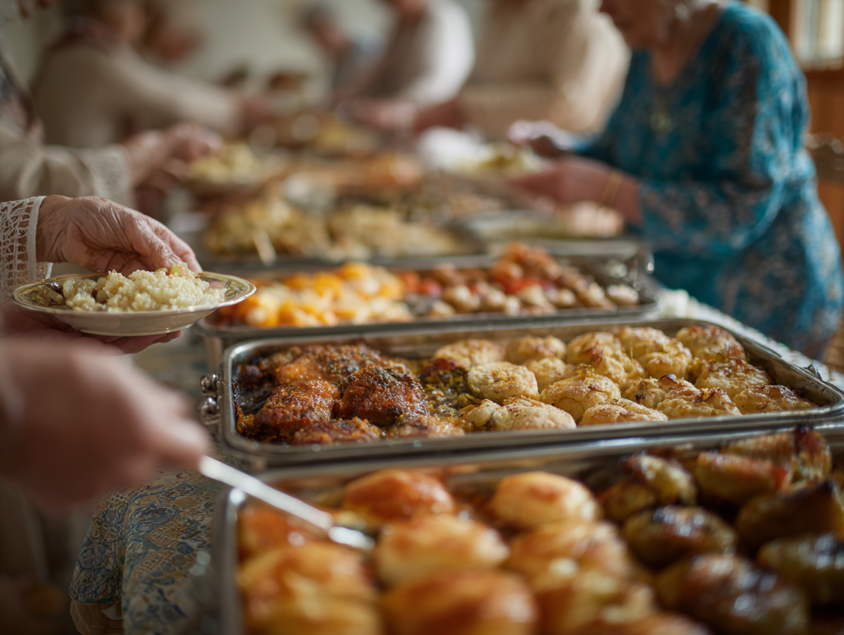 Възрастни хора се наслаждават на здравословна храна